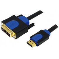 LogiLink CHB3101 Cable HDMI V1.4 avec Ethernet vers DVI Male/Male 1 m + Colour box avec Logo Noir