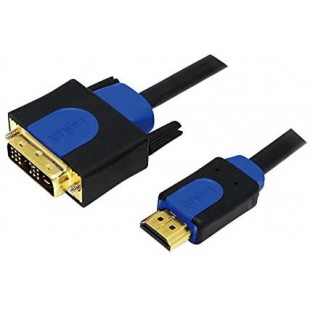 LogiLink CHB3101 Cable HDMI V1.4 avec Ethernet vers DVI Male/Male 1 m + Colour box avec Logo Noir