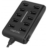 LogiLink UA0125 Hub USB 2.0 10 Ports 3,5 A Noir