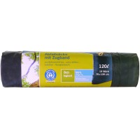 Secolan Lot de 10 Sacs Poubelle de Jardin 120 l avec Cordon de Serrage - indechirable et resistant 100% Recyclable