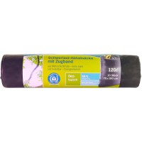 Sacs poubelle Secolan 120 L avec cordon de serrage - Anti-goutte âœ“ Resistant âœ“ 100 % recyclable - 1 rouleau/10 pieces