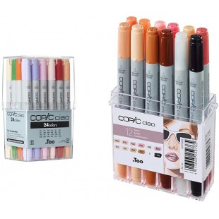 Copic Ciao Marqueur Lot de 24 (Import Royaume Uni) & Ciao Set de 12 Marqueurs de Dessin Couleurs Portrait