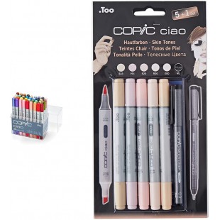 Copic Ciao Serie B Pochette de 36 marqueurs (Import Royaume Uni) & Ciao Ensemble Comprenant Marqueur - Skin Tones (Lot de 5)/ St