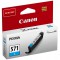 CLI-571 Cartouche C Cyan (Emballage Carton) & CLI-571 Cartouche Y Jaune (Emballage Carton)