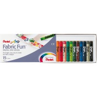 Pentel GmbH PTS15 Lot de 15 craies pour tissu dans un etui en plastique