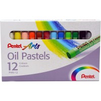 PENTEL - Craie pastelle d'huile PHN4, etui en plastique de 12 (PHN4-12)