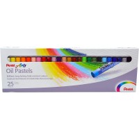 Pentel PHN-25U - Boite de 25 Pastels a  l'huile couleurs assorties