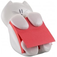 Post-it Distributeur de notes repositionnables en devidoir avec Motif Chat Blanc