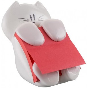 Post-it Distributeur de notes repositionnables en devidoir avec Motif Chat Blanc