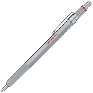 600 Stylo Bille, Pointe Moyenne, Encre Noir, Corps Argente, Rechargeable
