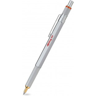 800 Stylo Bille, Pointe Moyenne, Encre Bleue, Corps Argente, Rechargeable