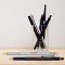800 Stylo Bille, Pointe Moyenne, Encre Bleue, Corps Argente, Rechargeable