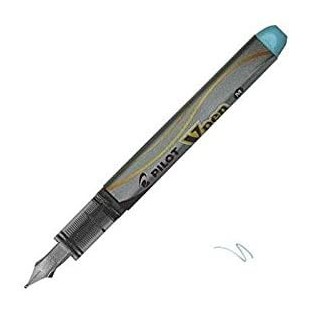 PILOT Stylos Plume Jetable V-Pen SILVER Pte Moyenne Turquoise