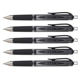 Uniball Lot de 5 stylos gel gel IMPACT RT UMN 15210S N Noir