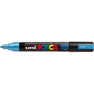 UNI-BALL Marqueur Pte conique moyenne POSCA PC5M 1,8 - 2,5mm Bleu Metal