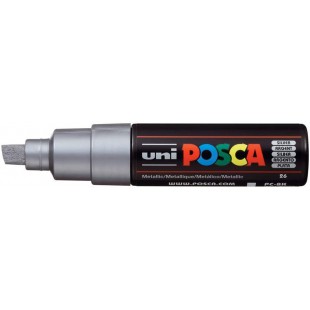 UNI-BALL Marqueur Pte large biseautee POSCA PC8K 8mm Argent