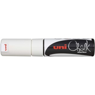 Uni 140095000 Marqueur de craie a pointe large, burin 8 mm - Blanc