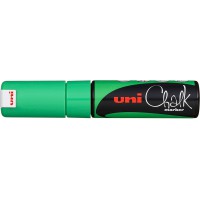 Marqueur de craie Uni 140129000 8 mm a pointe biseautee - Vert fluorescent