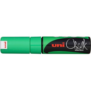 Marqueur de craie Uni 140129000 8 mm a pointe biseautee - Vert fluorescent
