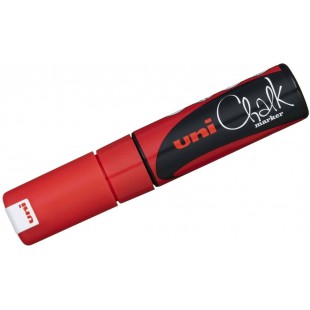 Marqueur de craie Uni 140145000 8 mm a pointe biseautee - Rouge