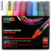Posca Acrylic Paint Marker Set, 8 Color Medium, PC-5M (PC5M 8)