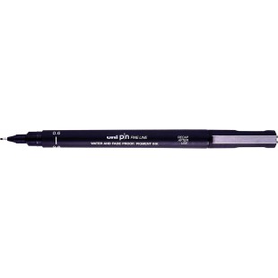 Uni 154625000 Feutre noir a  fine pointe a  encre indelebile et inalterable - 0,6 mm