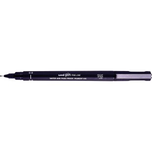 Uni 154625000 Feutre noir a  fine pointe a  encre indelebile et inalterable - 0,6 mm