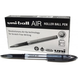 Stylos a bille Air UB-188-L, encre Super Ink noire, encre permanente, pointe sensation stylo plume, paquet de 12 un