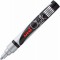 Uni-Ball 186211 - Marqueur Craie Chalk Marker PWE-5M Moyen, Pointe Conique Moyenne 1,8-2,5 mm, Argente