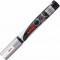 Uni-Ball 186211 - Marqueur Craie Chalk Marker PWE-5M Moyen, Pointe Conique Moyenne 1,8-2,5 mm, Argente