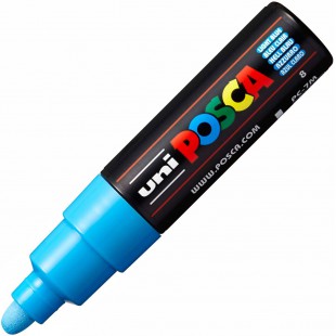 Uni-Ball Posca 181353 - Marqueur Pointe Large Conique PC - 7M, 4,5-5,5 mm,Bleu Clair