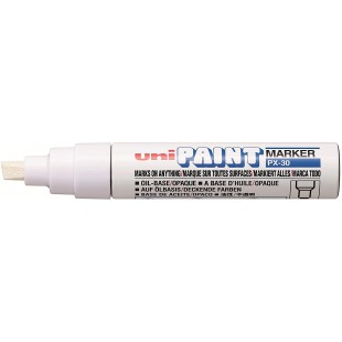 UNI-BALL Marqueur PAINT Marker PX30 Pte biseautee large 4 - 8,5mm Blanc