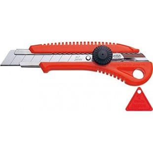 NT Cutter l 550 p, boitier en Plastique, Lame 18 mm, Rouge Noir