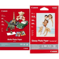 MP-101 Papier Photo Canon Mat Format A4 (50 feuilles) & GP-501 Papier Photo Glace Format 10x15cm (100 feuilles)