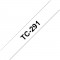 TC-291 | cassette a  ruban originale pour etiqueteuse | Noir sur Blanc | 9 mm