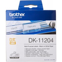 Brother etiquettes Papier predecoupee DK11204 17 x 54 mm Multi-Couches 400 etiquettes