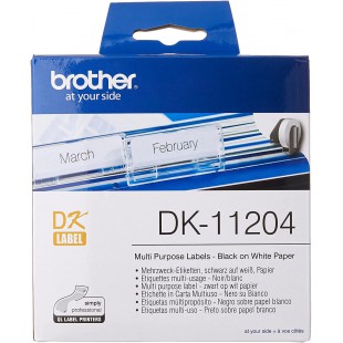 Brother etiquettes Papier predecoupee DK11204 17 x 54 mm Multi-Couches 400 etiquettes