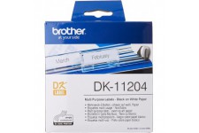 Brother etiquettes Papier predecoupee DK11204 17 x 54 mm Multi-Couches 400 etiquettes