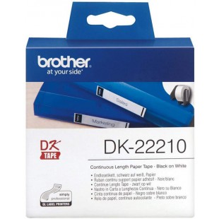 Brother DK-22210 | Rouleau de Papier Continu, Original | Noir sur Blanc | 29 mm x 30,48 m