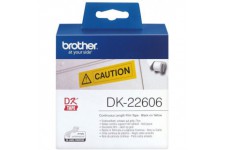 Brother DK-22606 | Rouleau de Papier Continu, Original | Noir sur Jaune | 62 mm x 15,24 m
