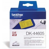 Brother DK-44605 | Rouleau de Papier Continu, Original | Noir sur Jaune | 62 mm x 30,48 m