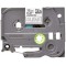 BROTHER - TZE135 - RUBAN LAMINe ET PReDeCOUPe - 12 MM - BLANC/TRANSPARENT