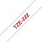 TZe-222 | Ruban original Lamine | 9 mm | Red sur fond Blanc | 8M