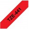 TZE441 Ruban 18 mm Noir sur Rouge