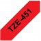 TZe-451 | Ruban original Lamine | 24 mm | Noir sur fond Rouge | 8M