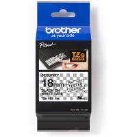 Brother TZe-SE4 |Ruban original Lamine securitaire adhesif puissant | 18 mm | Noir sur fond Blanc | 8M