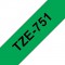 TZe-751 | Ruban original Lamine | 24 mm | Noir sur fond Vert | 8M