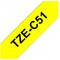 TZeC51 Ruban pour etiqueteuse Noir/Jaune Fluo  (longueur 5m)