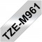 Brother TZe-M961 | Ruban original Lamine effet metalique | 36 mm | Noir sur fond Matt argent | 8M