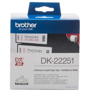 Brother DK-22251 Rouleau de Papier Continu, Original Noir sur Blanc 62 mm x 15,24 m